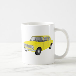Fiat 124 yellow coffee mug