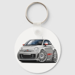 Fiat 500 Abarth Grey Car Key Ring