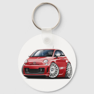 Fiat 500 Abarth Red Car Key Ring