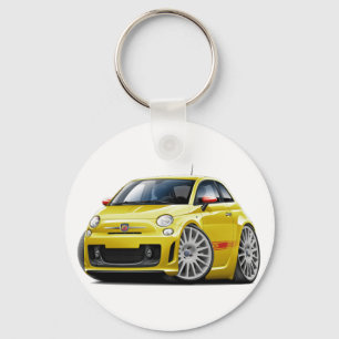 Fiat 500 Abarth Yellow Car Key Ring