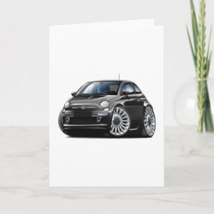 Fiat 500 Black Car Card