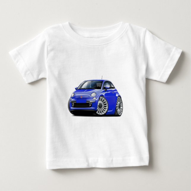 Fiat 500 Blue Car Baby T-Shirt (Front)