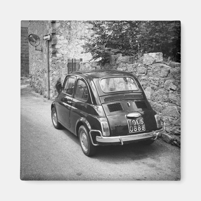 FIAT 500 car in black and white Magnet (Front)
