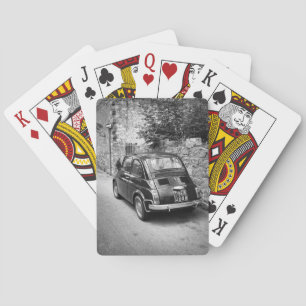 FIAT 500 car in black and white Playing Cards