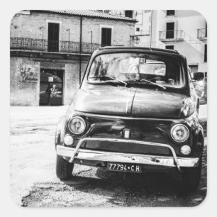 Fiat 500, cinquecento in Italy, classic car gift Square Sticker
