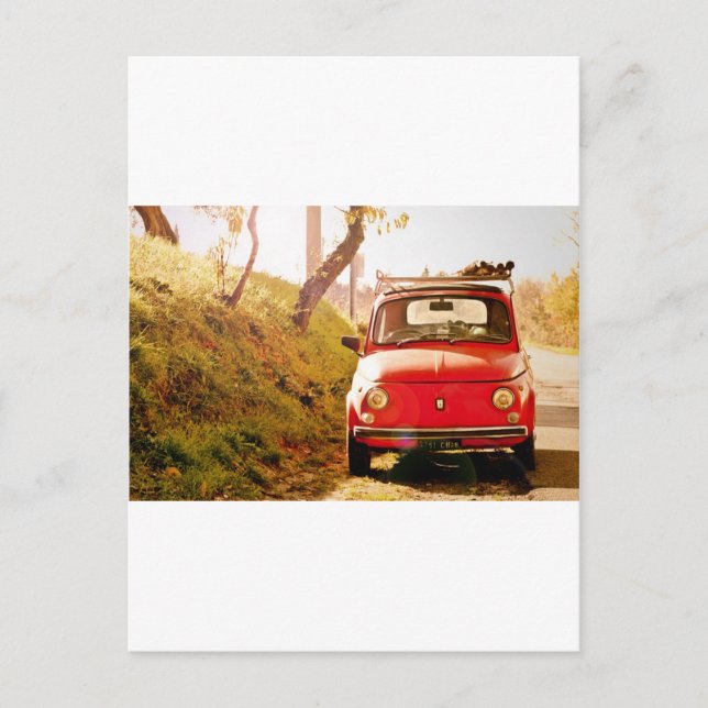Fiat 500, Cinquecento in Italy Postcard (Front)