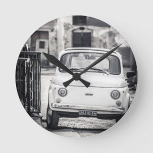 Fiat 500, Cinquecento in Italy Round Clock