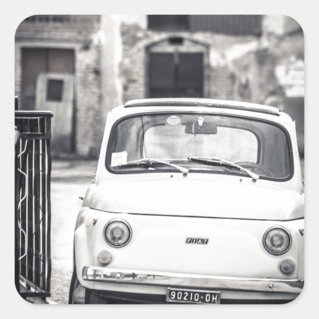 Fiat 500, Cinquecento in Italy Square Sticker (Front)