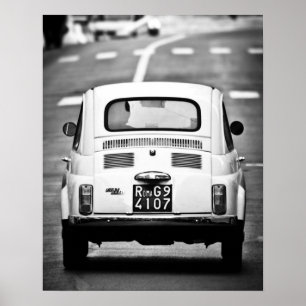Fiat 500, cinquecento, in Rome, Italy, Poster