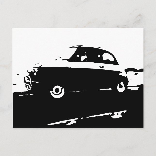 Fiat 500 classic - Black image postcard (Front)
