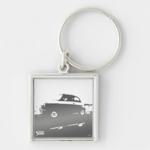 Fiat 500 classic keychain - grey on light