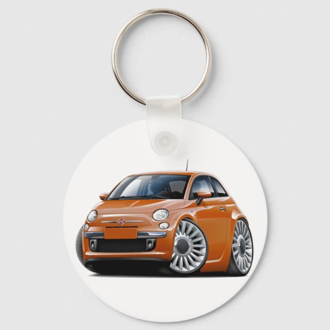 Fiat 500 Copper Car Key Ring (Front)