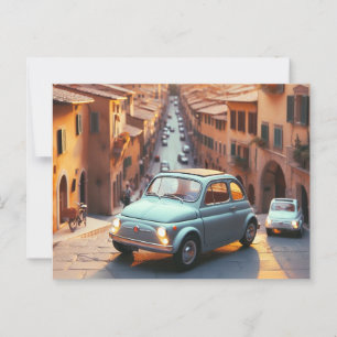 Fiat 500 fun postcard