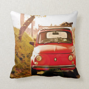 Fiat 500 in Italy, classic car cushion