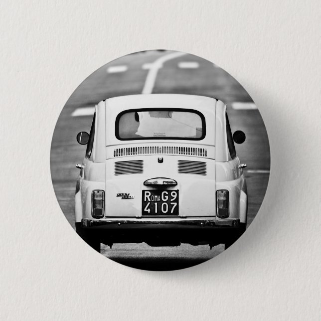 Fiat 500 in Rome 6 Cm Round Badge (Front)