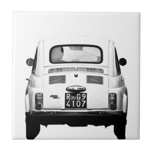 Fiat 500 in Rome, Italy. Ceramic Tile