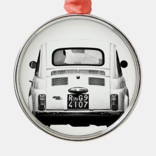 Fiat 500 in Rome, Italy. Metal Tree Decoration