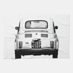 Fiat 500 in Rome, Italy. Tea Towel