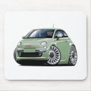 Fiat 500 Lt Green Car Mouse Pad