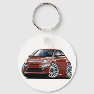 Fiat 500 Maroon Car Key Ring