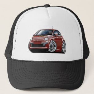 Fiat 500 Maroon Car Trucker Hat