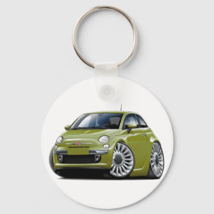 Fiat 500 Olive Car Key Ring