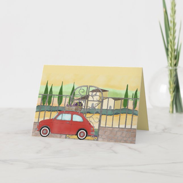 Fiat 500 Vineyard in Tuscany Card (Front)