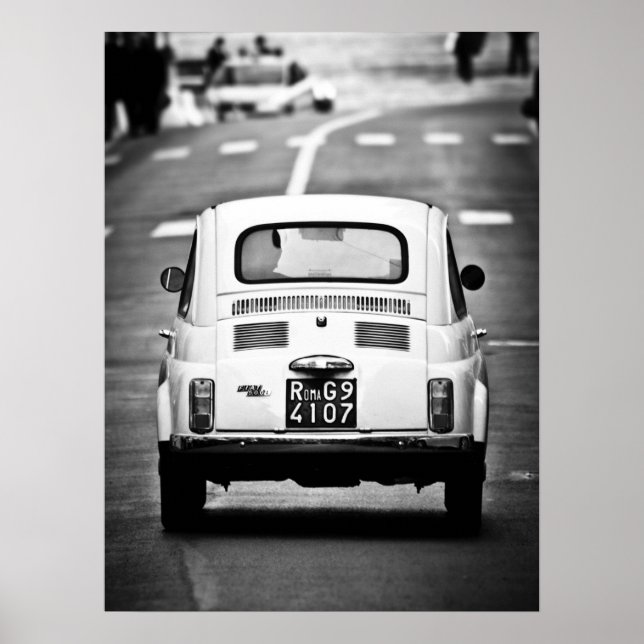 Fiat 500, vintage cinquecento, Rome Italy Poster (Front)