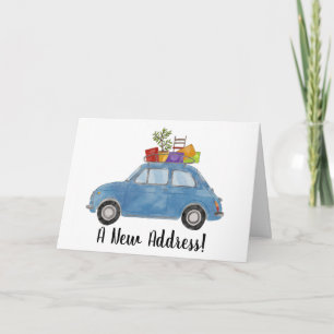 Fiat 500 with stuff New address card