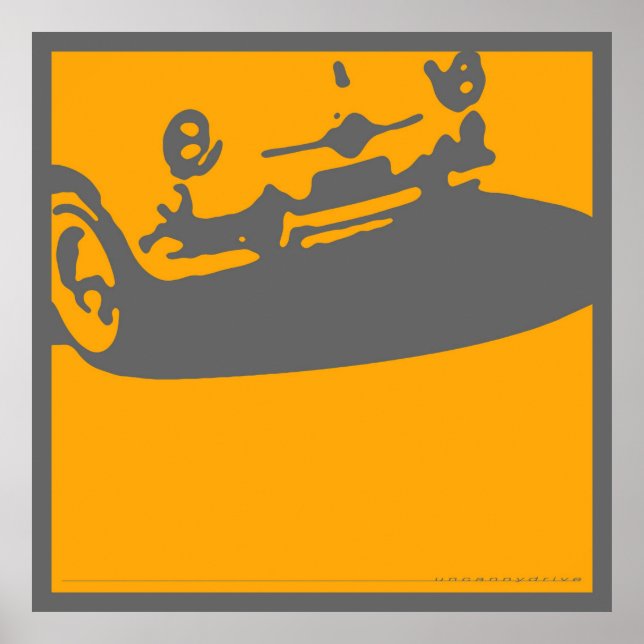 Fiat 600 Detail, 1956 - Yellow on Grey Print (Front)