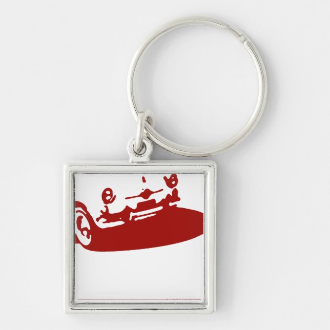 Fiat 600 Detail - Dark red on light Key Ring (Front)