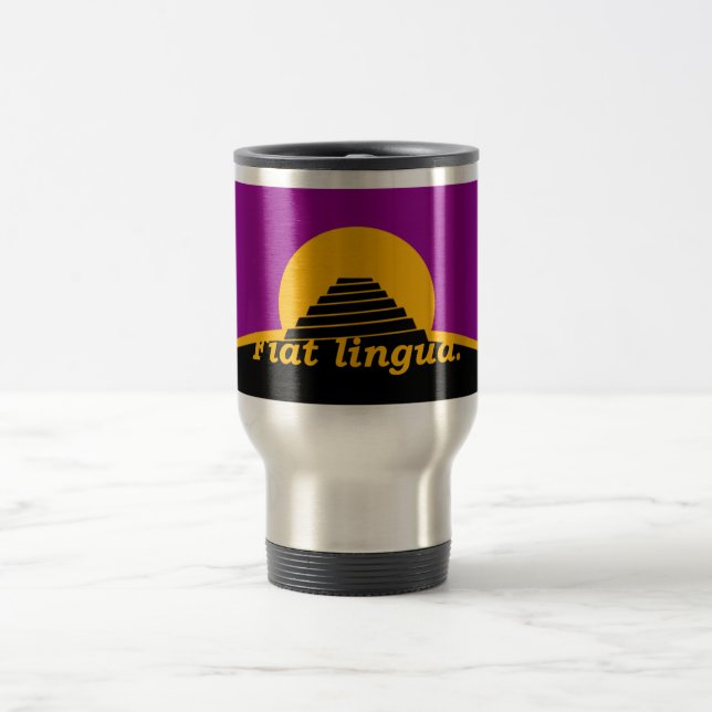 Fiat Lingua on Flag Travel Mug (Center)