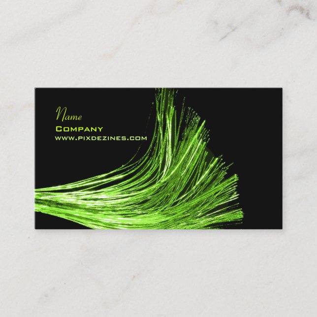 FIBER OPTICS LAYERS/RAINBOW/NEON GREEN BUSINESS CARD (Front)