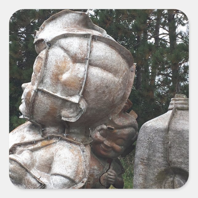 fiberglass graveyard big boy and milk carton square sticker (Front)