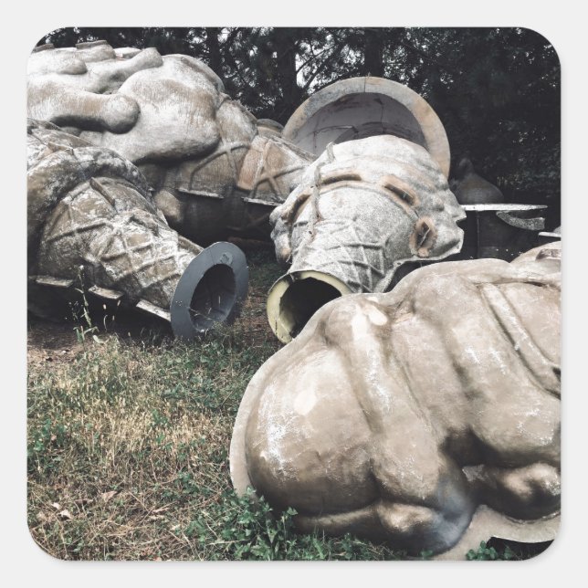 fiberglass graveyard ice cream cones square sticker (Front)