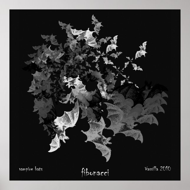 Fibonacci Bats Poster Print (Front)