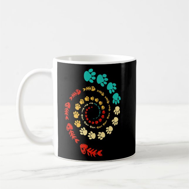 Fibonacci Cat Paw or Golden Ratio and Spiral or Fi Coffee Mug (Left)