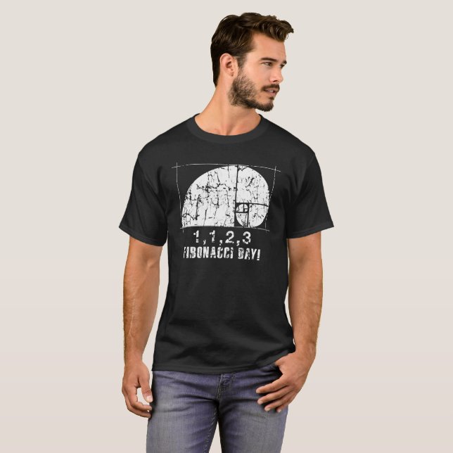 Fibonacci Day, 1,1,2,3, November, 23, Distressed T-Shirt (Front Full)