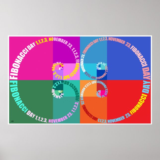 Fibonacci Day, Pop Art, Typographic Poster (Front)