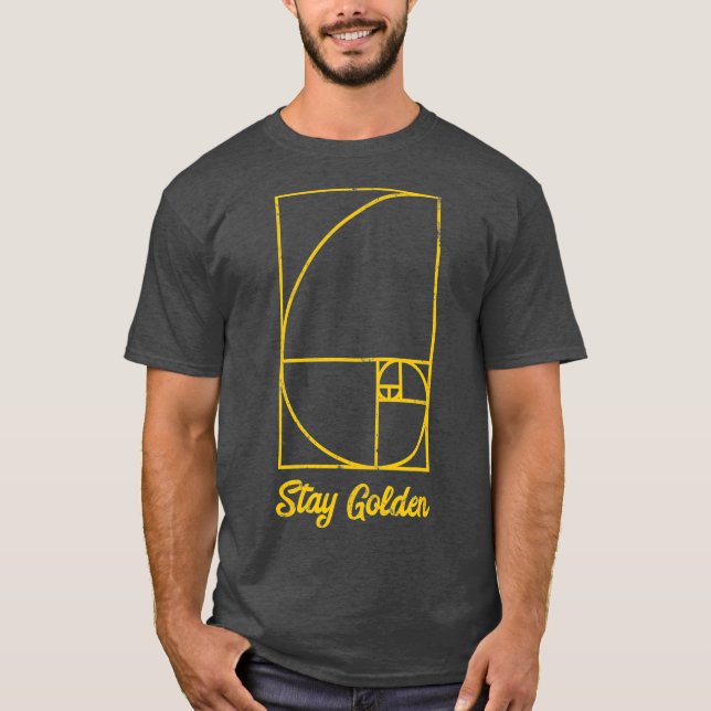 Fibonacci Day Stay Golden Funny Geek  Math Gift T-Shirt (Front)
