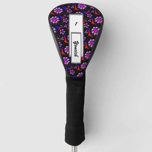 Fibonacci 'Fish Black' by Kenneth Yoncich Golf Head Cover (Front)
