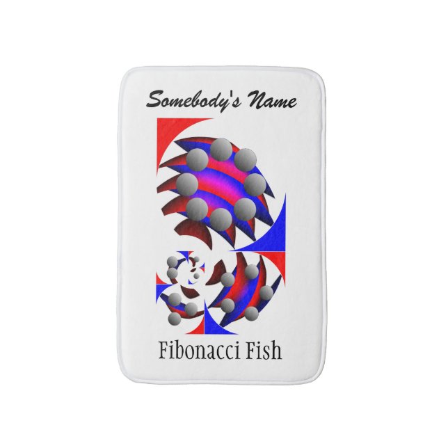 Fibonacci 'Fish' by Kenneth Yoncich Bath Mat (Front Vertical)