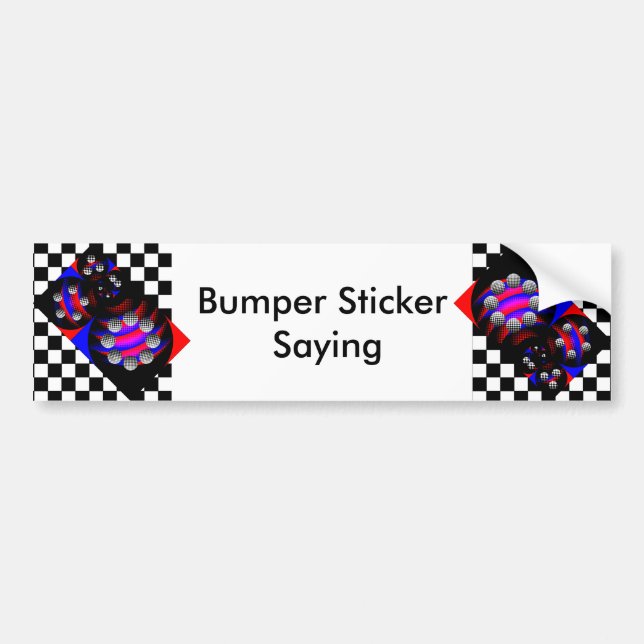 Fibonacci 'Fish Chequered Black' by Kenneth Yoncic Bumper Sticker (Front)