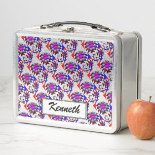 Fibonacci 'Fish Chequered' by Kenneth Yoncich Metal Lunch Box