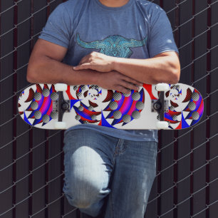 Fibonacci 'Fish Chequered' by Kenneth Yoncich Skateboard