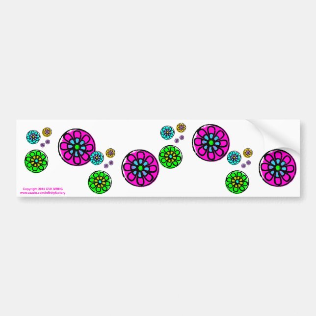 Fibonacci Flower Power Bumper Sticker (Front)