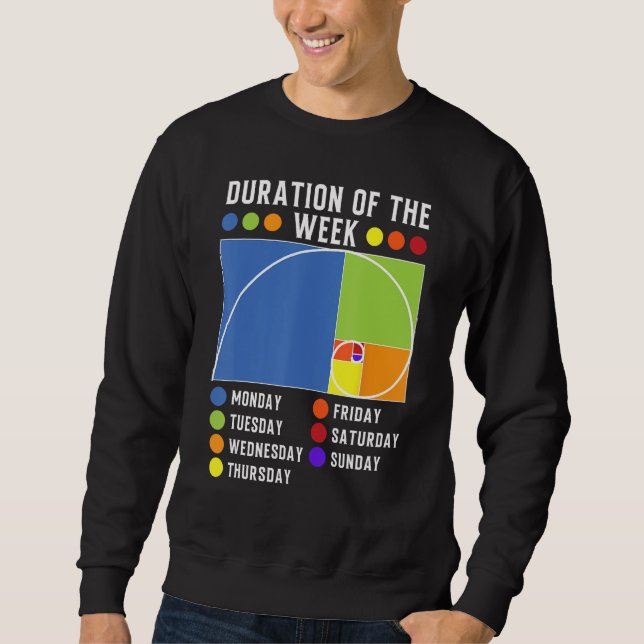 Fibonacci Golden Ratio Duration of the week Sweatshirt (Front)