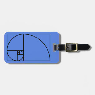 Fibonacci golden ratio - unique mathematical art luggage tag