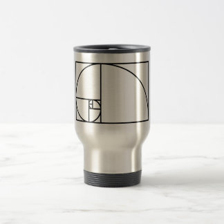 Fibonacci golden ratio - unique mathematical art travel mug
