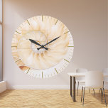 Fibonacci Golden Ration Sacred Geometry Art Large Clock<br><div class="desc">Stunning Fibonacci Golden Ratio design, featuring intricate sacred geometry and a beautiful sea shell. This mesmerizing artwork is the perfect addition to any item. Transfer the design to ANY product on Zazzle. Expertly incorporated the iconic Fibonacci Golden Ratio into this design, creating a harmonious balance that's visually appealing and aesthetically...</div>